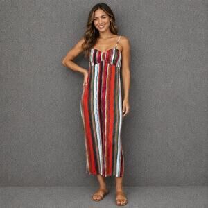 Capella Womens Large Multicolor Spaghetti Strap Juniors Casual Midi Dress